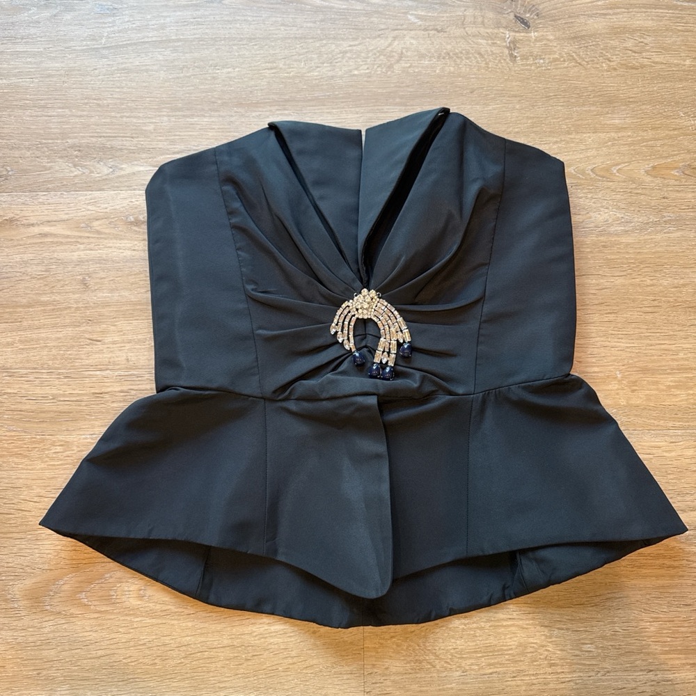 NWT Zara Into The Night Top with Beaded & Crystal Detail Medium